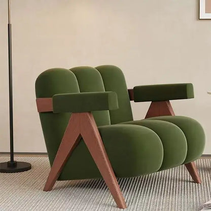 Nordic Wood Living Room Chairs Modern Living Room Sofas Home Balcony Single Leisure Back Armchair Fabric Sofa Chair Furniture