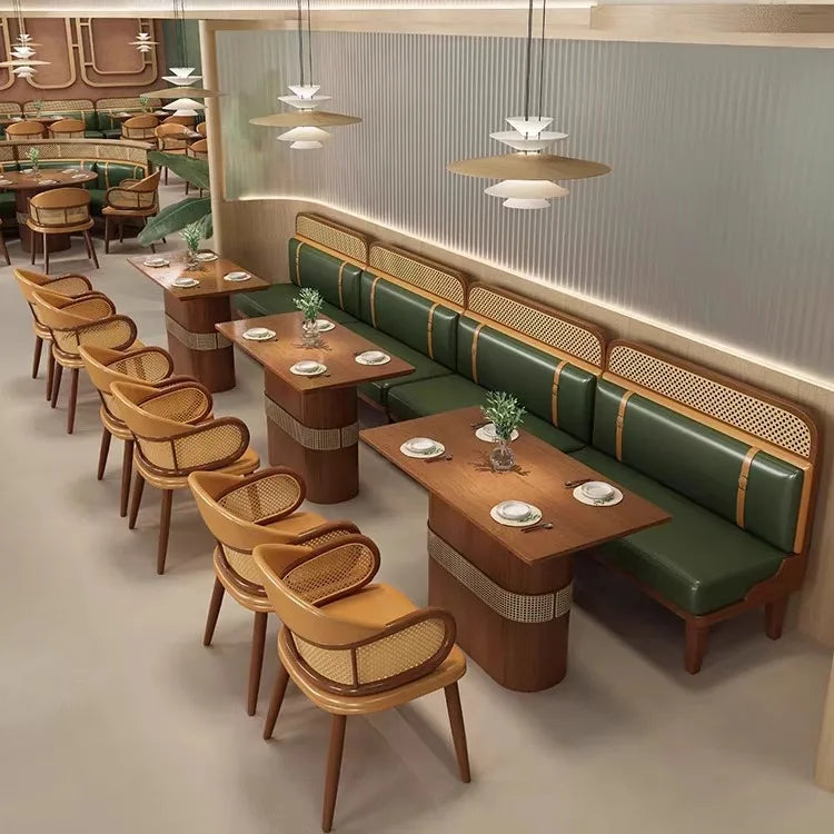 Card seat sofa cafe noodle shop western restaurant table and chair combination commercial