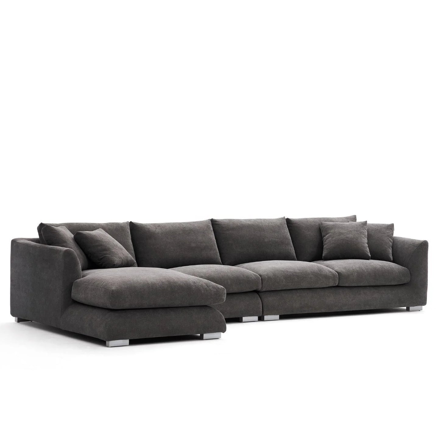 Home Furniture Modern Leisure Soft Feather Sofa L Shape Fabric Modular Living Room Sofa Set Furniture