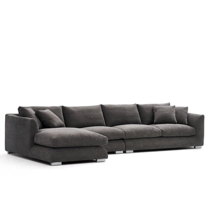 Home Furniture Modern Leisure Soft Feather Sofa L Shape Fabric Modular Living Room Sofa Set Furniture