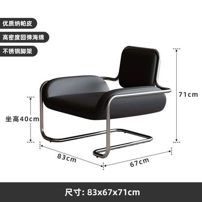 Single chair medieval stainless steel special-shaped convex living room reception leisure single sofa