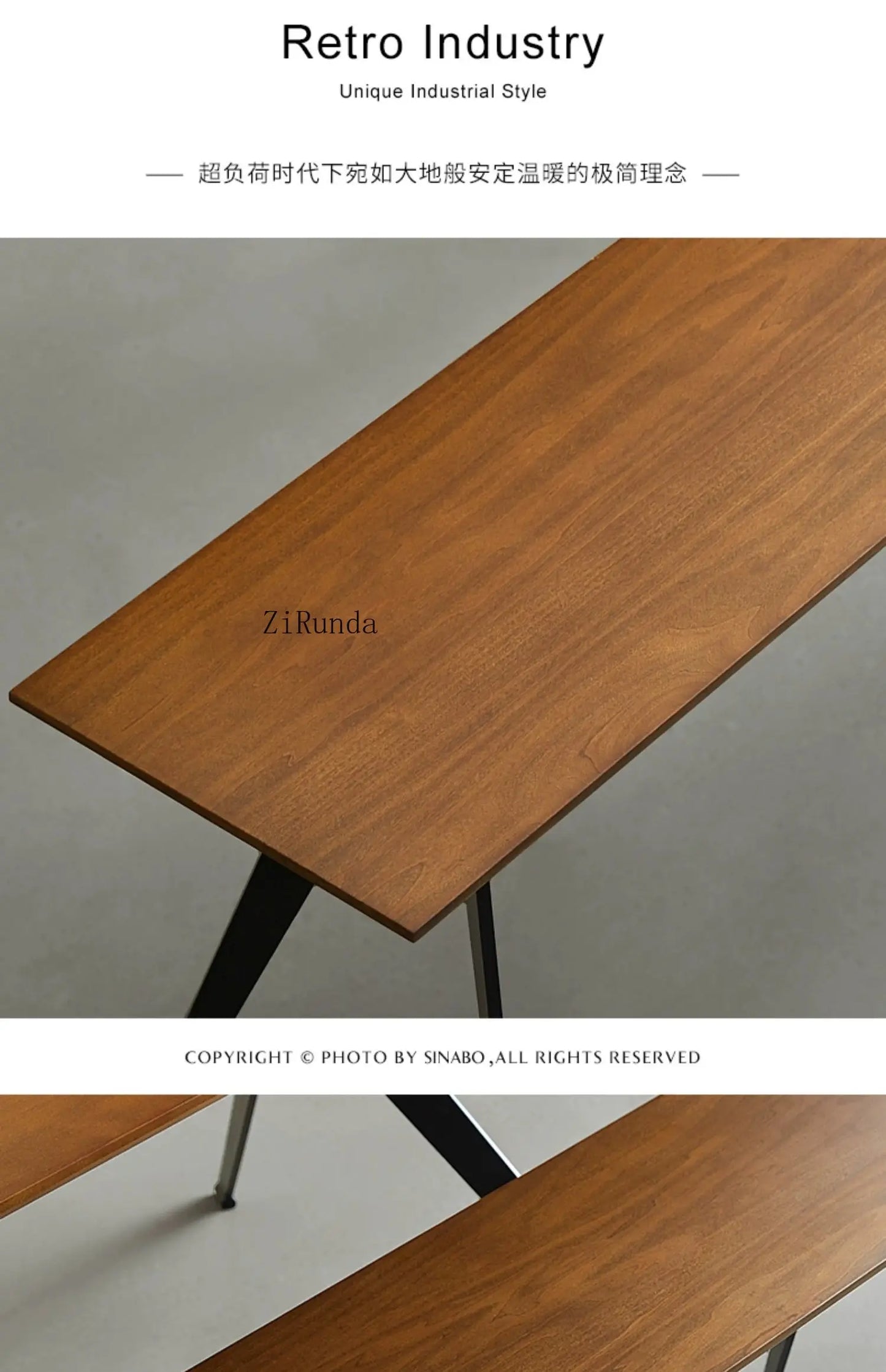 Japanese-style wabi-sabi wind all-solid wood bench light luxury household dining table living room shoe changing stool