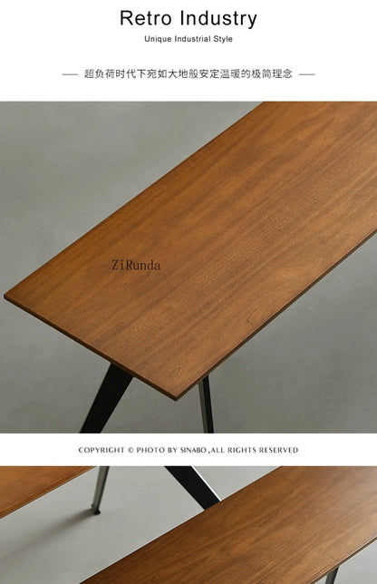Japanese-style wabi-sabi wind all-solid wood bench light luxury household dining table living room shoe changing stool