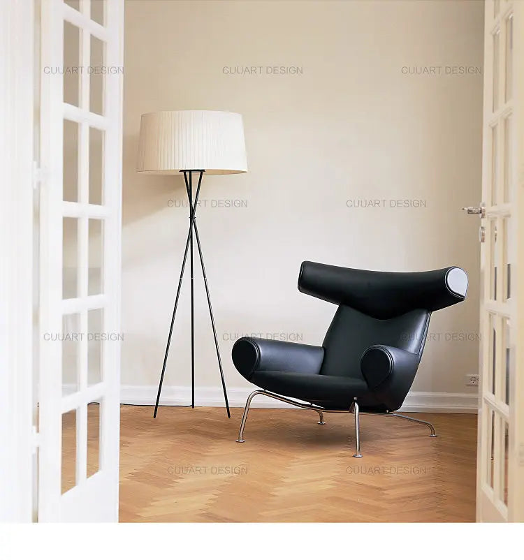 QQSingle light luxury sofa chair minimalist leather balcony living room lounge chair