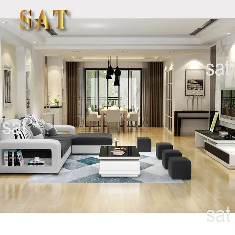 -furniture 7 seater living room  sectional big latex sofa