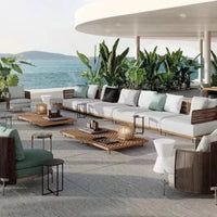 Italian Style Modern Garden Sofas Designer Simplicity Waterproof and Sunscreen Garden Sofas Luxury Outdoor Furniture Divano FYOS