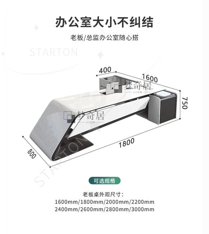 Aesthetic Executive Luxury Desk, Manager L Shaped Modern, Designer Computer Table Organizer Workstation Escritorio Design