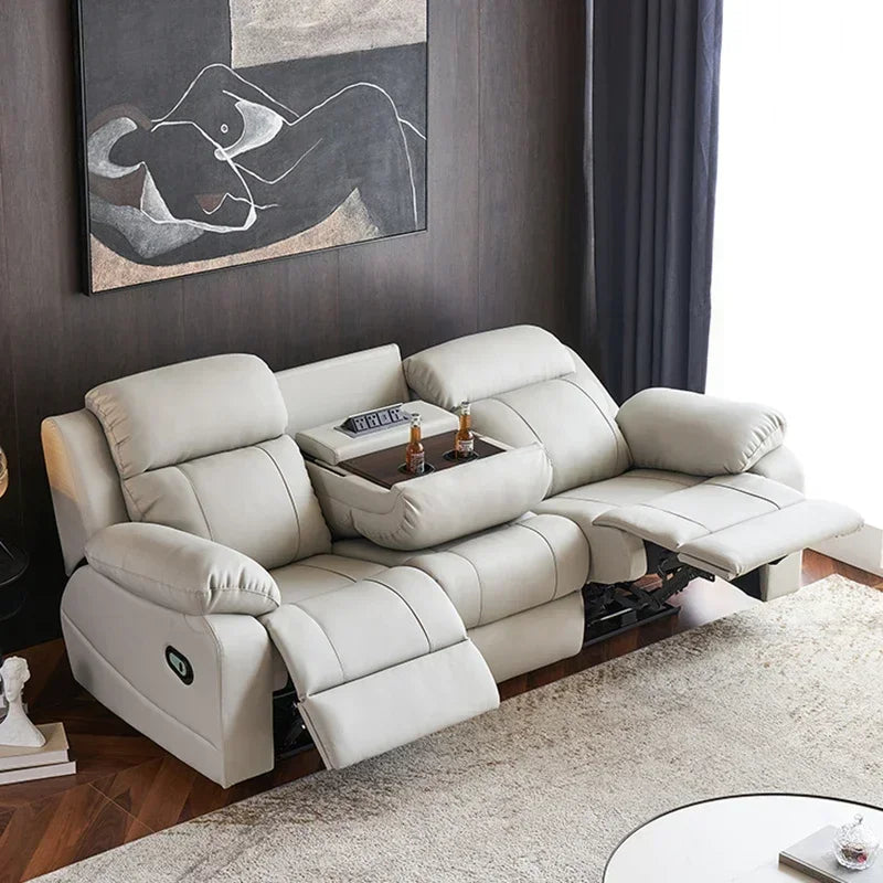 ReclinerMassage Bed Electric Accent Chair Lounge Cheslong Leather Italian Furniture