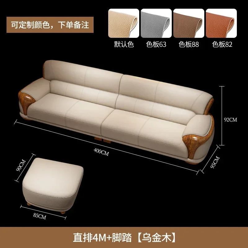 Luxury Modern Straight row sofa living room leather sofa set furniture room set sofas Designer Office couch set Canape Salon
