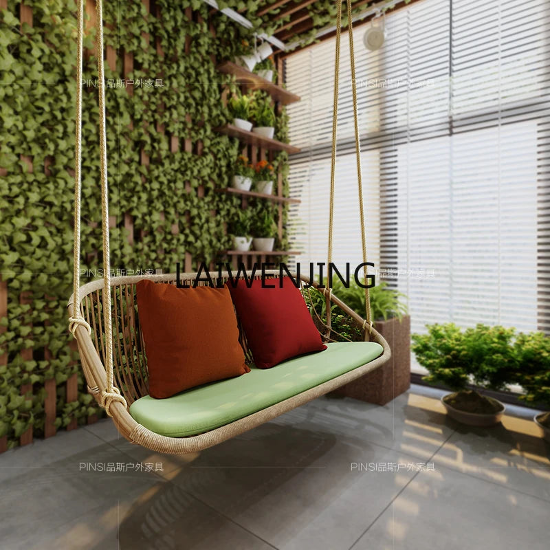 MJY hanging basket rattan chair single double swing sofa indoor cradle ceiling rattan chair