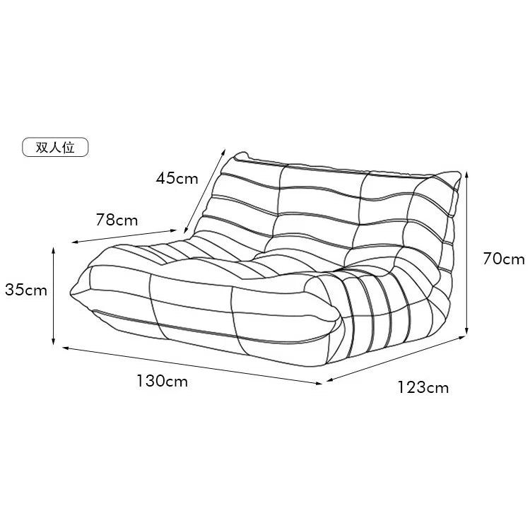 Caterpillar sofa togo modern living room balcony lounge lazy sofa available white lamb wool sofa
