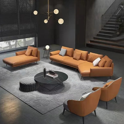 Modern Italian Leather Sectional Couch for Living Room Quality Luxury Chesterfield Three-Seater Sofa Set for Home & Hotels