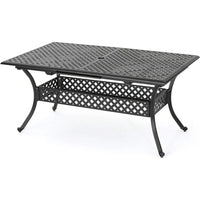 Outdoor Cast Aluminum Expandable Rectangular Dining Table