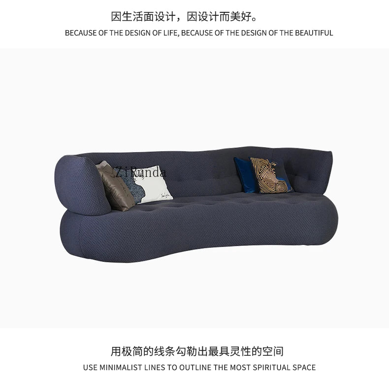 High-end curved sofa hall reception business living room corner sofa combination