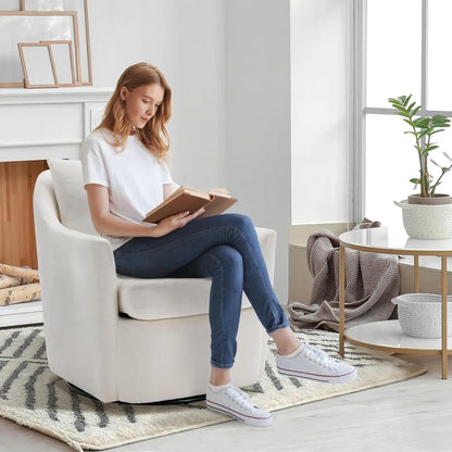 Swivel Accent Chair, Living Room Chair Upholstered 360° Swivel Chair Modern Reading Armchair for Bedroom/Office/Nursery,
