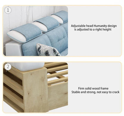 Modern living room removable washable corner three-seat fabric sofa and small apartment fabric sofa