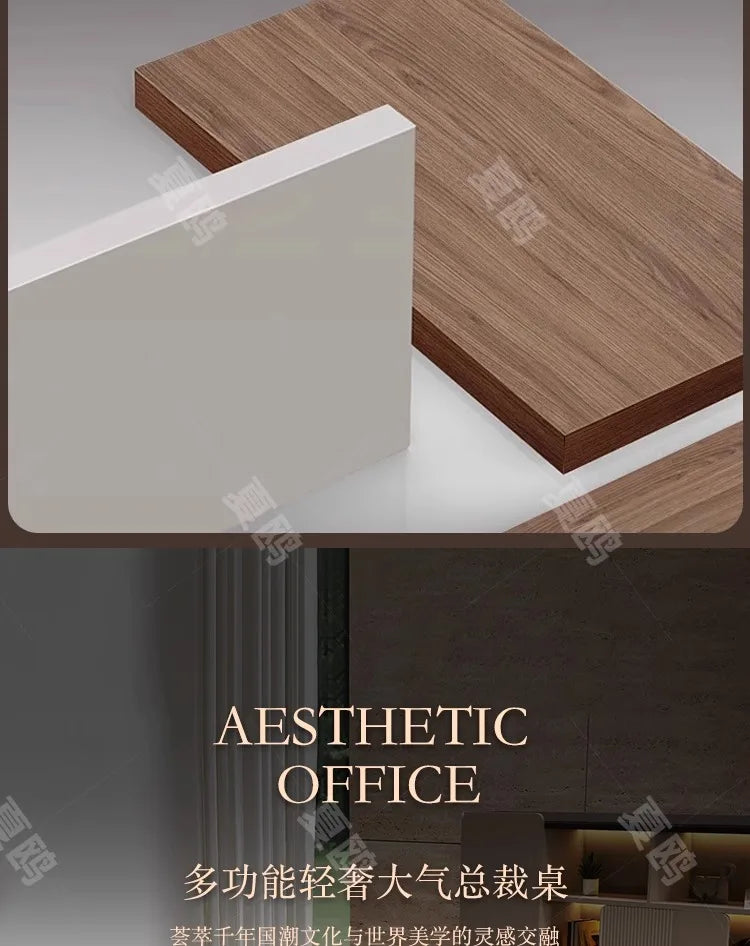 High Quality Light LuxuryOffice Desk Boss L Shaped Work Manager Computer Desks Executive Shelf Escritorio Oficina Furniture