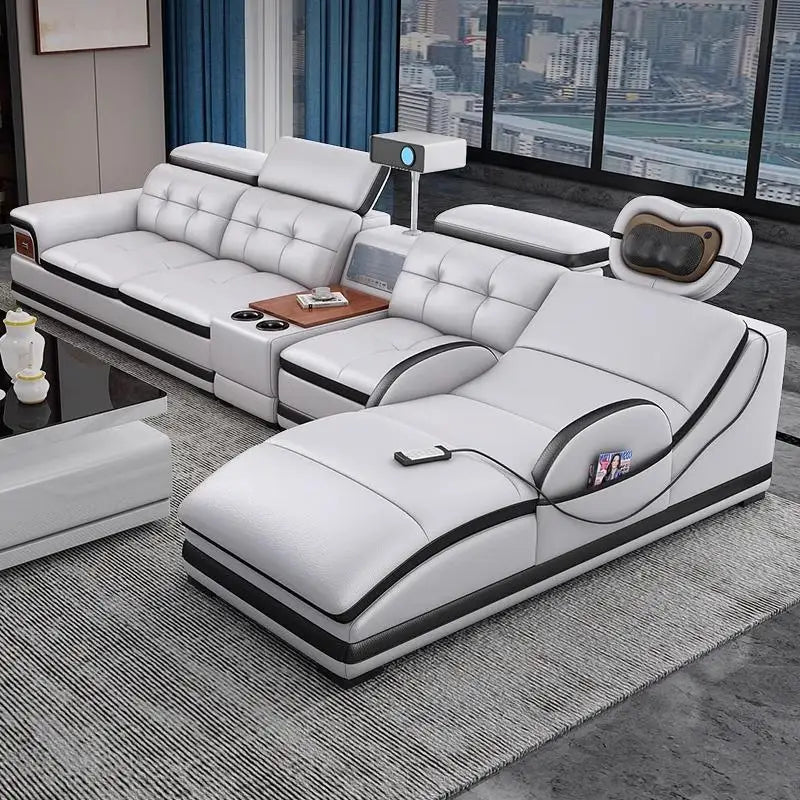 Modern Minimalist Sofa Electric Massage Chiar Floor Multifunctional Corner Sofa Lounges Relaxing Living Room Couch Furniture