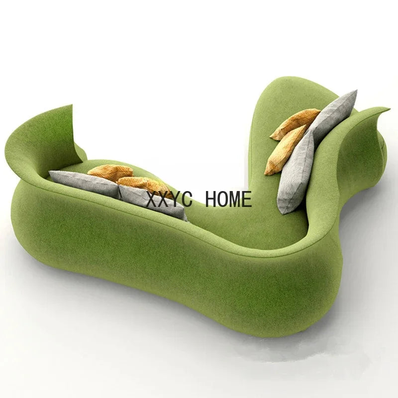 Personalized Art Sofa Hotel Villa Lobby Curved Shaped Reception Leisure Sofa