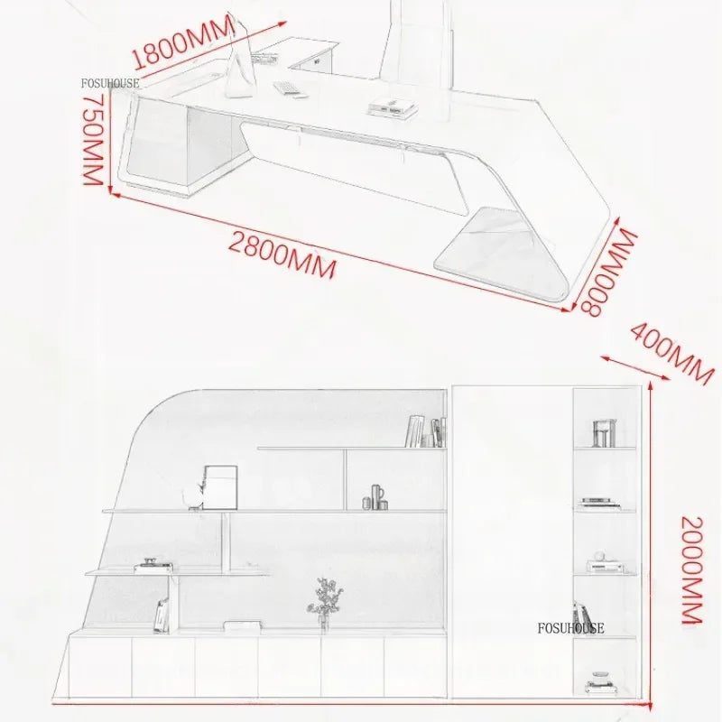 Minimalist Luxury Boss Office Desks Work Desk Corner Executive Table Home Study Desktop Computer Table for Office Furniture