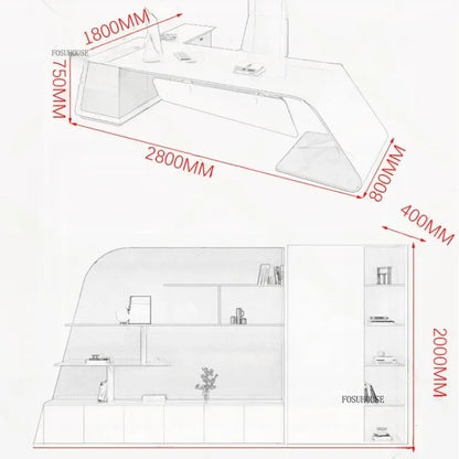 Minimalist Luxury Boss Office Desks Work Desk Corner Executive Table Home Study Desktop Computer Table for Office Furniture