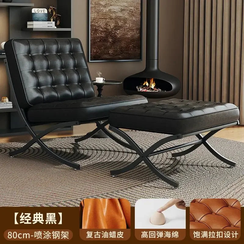 Balcony Throne Relax Reading Modern Room Decor Fashion Chairs Black Metal Living Room Chairs Comfortable Sillones Home Design
