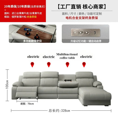Italian Genuine Leather Sofas Luxury Recliner Designer Floor Lounge Sofa Sectionals Modern Woonkamerbanken Home Furniture