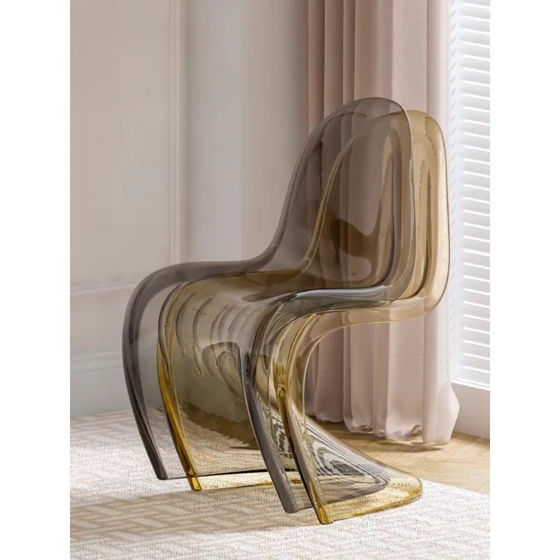 Acrylic transparent chair simple household light luxury high-end dining table chair makeup chair Pan Dong chair