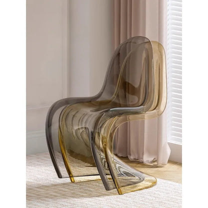 Acrylic transparent chair simple household light luxury high-end dining table chair makeup chair Pan Dong chair