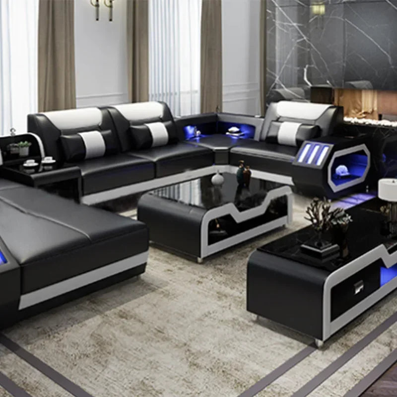 Functional living room comfortable sofa Large led creative sofa combination online celebrity style leisure sofa customization