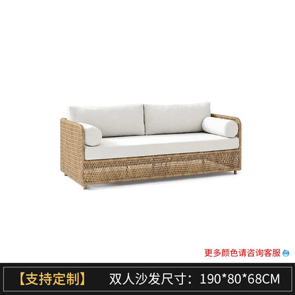 Nordic outdoor sofa, courtyard, terrace, balcony, leisure rattan chair, living room, outdoor waterproof High Quality