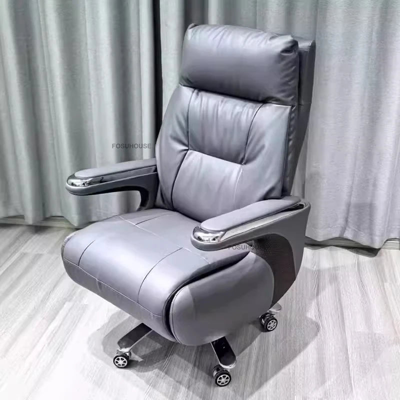 Electric Reclining Office Chairs American Bedroom Furniture Home Ergonomic Desk Chair Luxury Leather Executive Computer Armchair