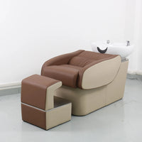 Fuying High Quality PU Leather Modern Shampoo Chair Hair Washing Bed for Beauty Salons Barber Shops Spa Bathroom Use