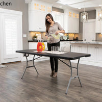 YXY Foldable Portable Office Desk Training Conference Rectangular Dining Table Calligraphy Desk Storage