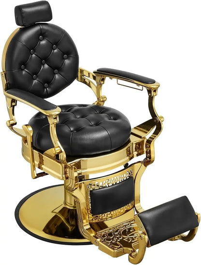 Hair Styling Chair Reclining: Men’s Barber Chairs for Barber Station - Heavy Duty Salon Chair with Footrest for Hair Stylist