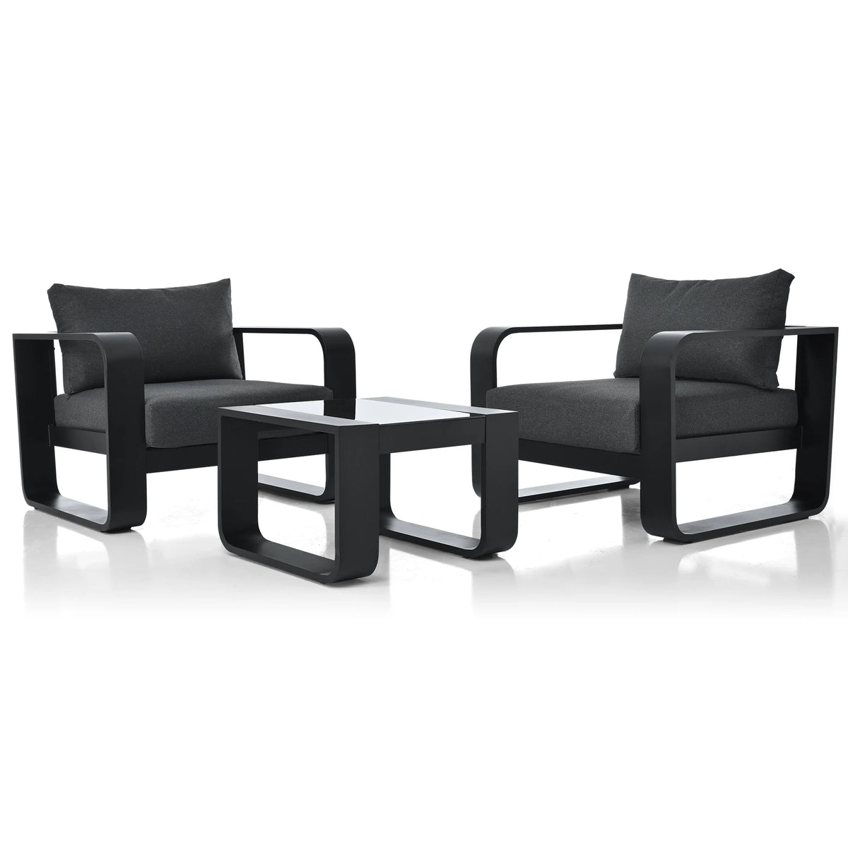 3-pieces Aluminum Frame Patio Furniture With 6.7