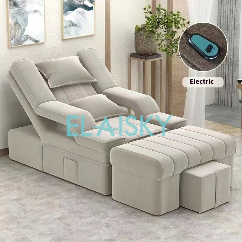 Electric Reclining Chair Foot Massage Sofa Foot Massage Foot Bath Bed Nail Eyelash Beauty Salon Sofa Chairs Cozy Massage Sofa