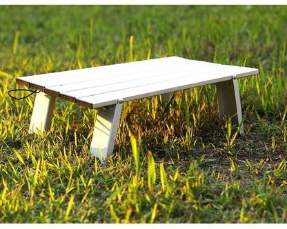 WESTTUNE Lightweight Roll Table Mini Folding Backpacking Fishing Picnic BBQ Outdoor Table Aluminum Living Room Dining Table