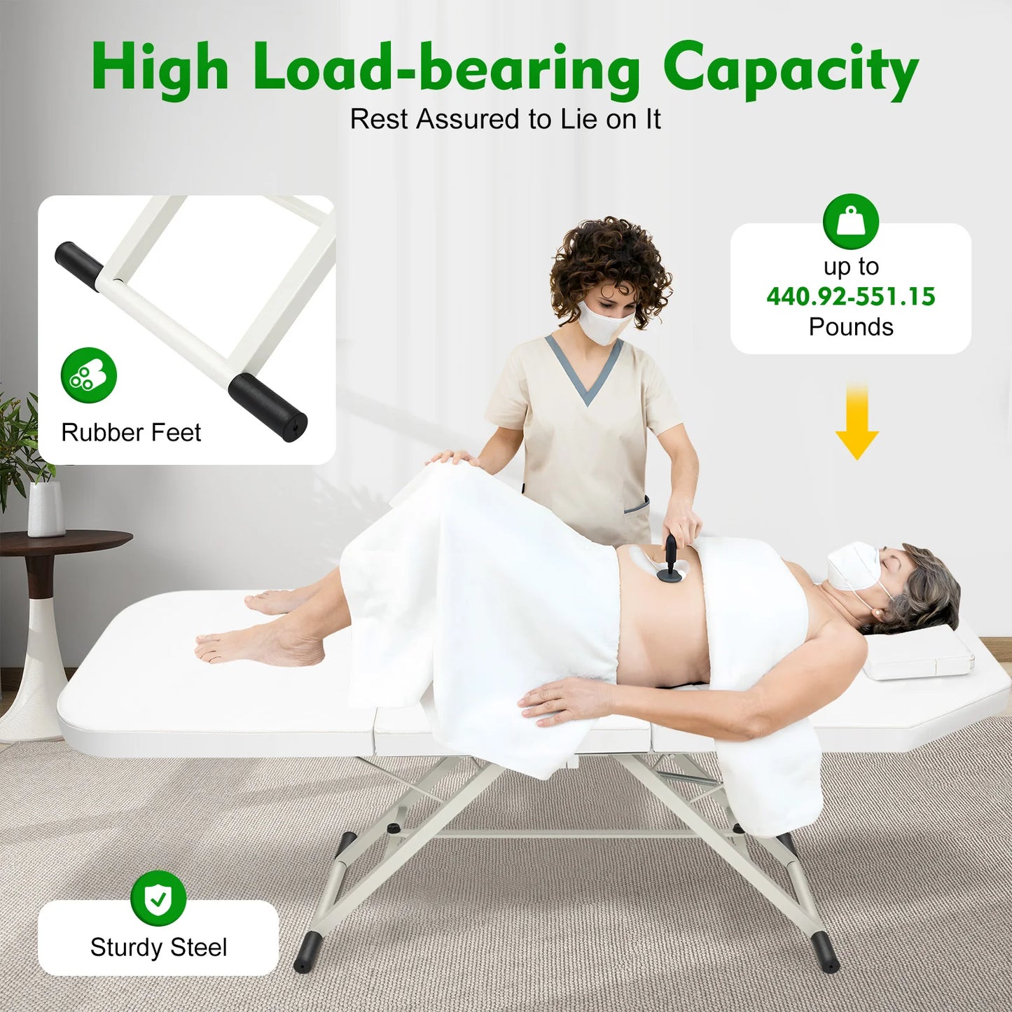 Portable Massage Bed Tattoo Chair 71in Adjustable Facial Table, Portable Massage Bed Tattoo Chair for Spa Beauty Esthetician