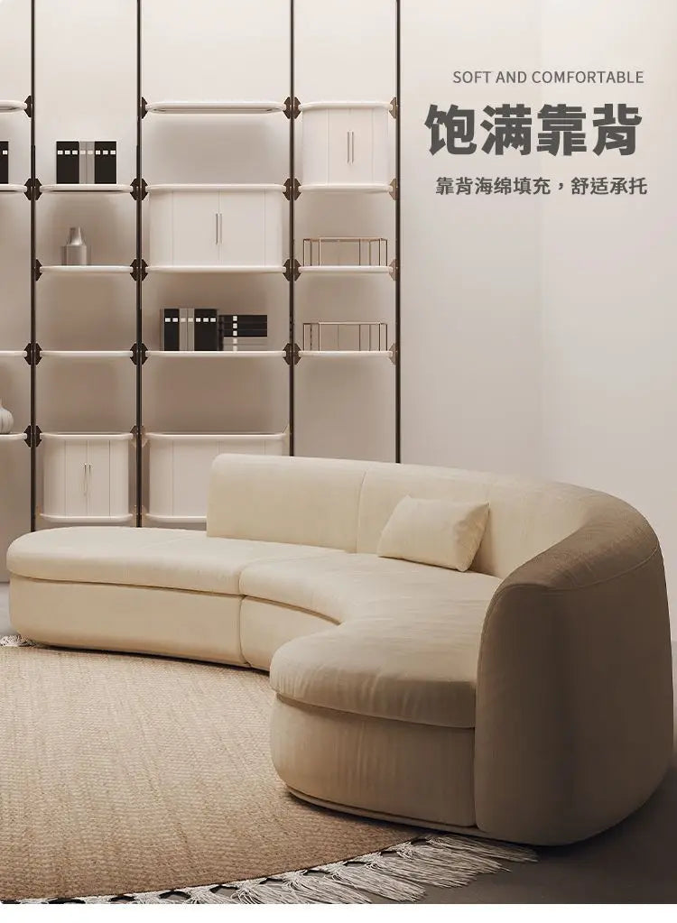 Semicircular Curved Sofa Special-shaped Burgundy Beauty Salon Clothing Store Hotel Lobby Office Lounge Area Reception