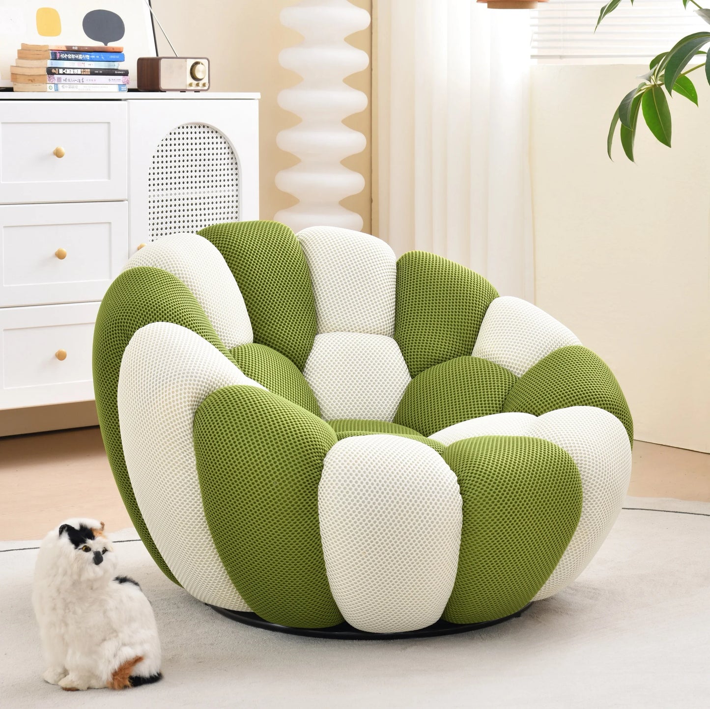 Modern Pumpkin Chair Luxury Bubble Sofa Single Lounge Seat Lazy Recliner for Bedroom Balcony Living Room Aesthetic Accent