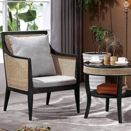 Balcony Rattan Living Room Chairs Outdoor Ergonomic Living Solid Wood Chairs Makeup Simple Fauteuil Salon Furniture Decoration