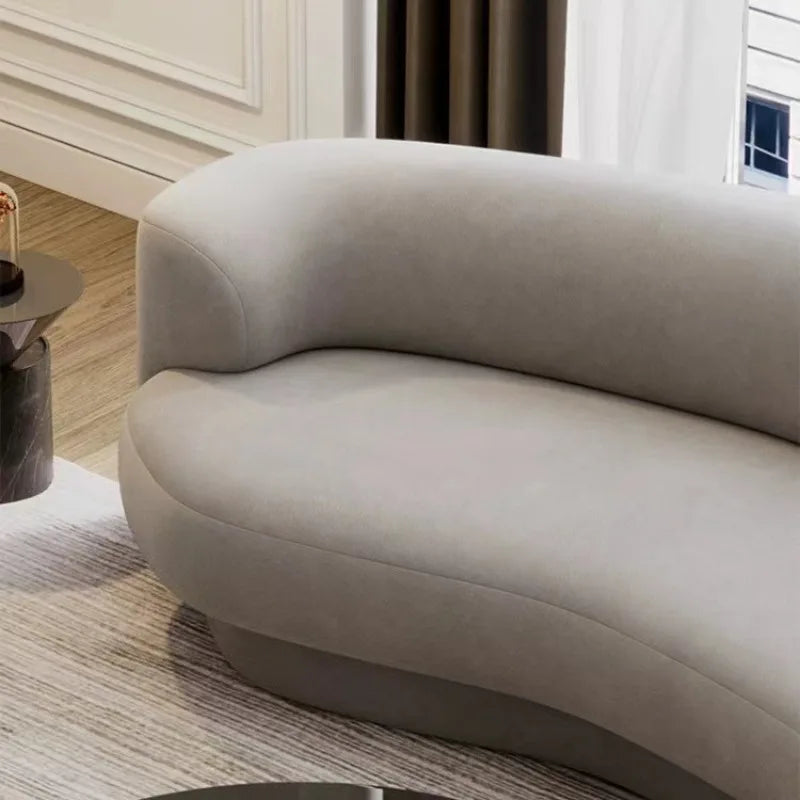 Curved Italian minimalist special-shaped sofa, small apartment living room sofa