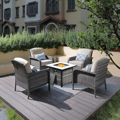 4 Pieces Patio Furniture Set with 30