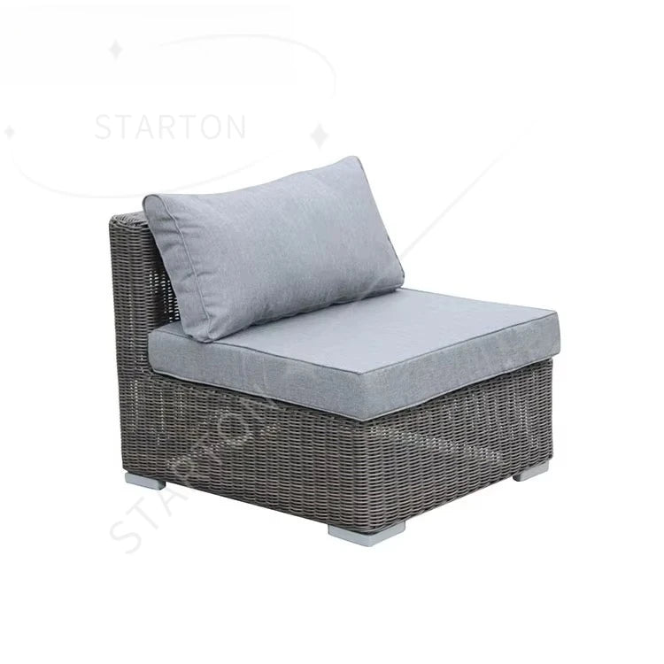 Aluminum Chair Outdoor Furniture Rattan Corner Sofa Luxury Outdoor Garden Aluminum Garden Sofas Hotels Parks
