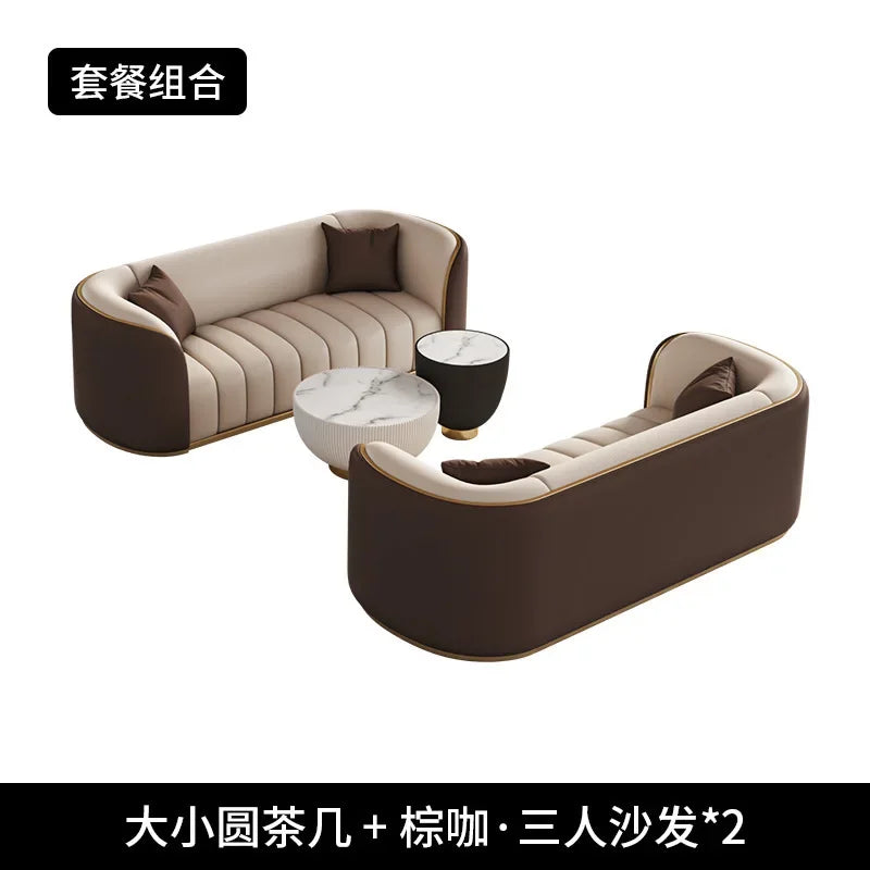 Italian Light Luxury Negotiation Sofa Hotel Lobby Meeting Area Tables And Chairs Sales Office Business Reception Sofa