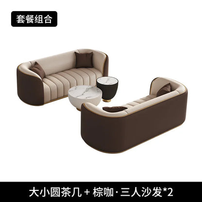 Italian Light Luxury Negotiation Sofa Hotel Lobby Meeting Area Tables And Chairs Sales Office Business Reception Sofa