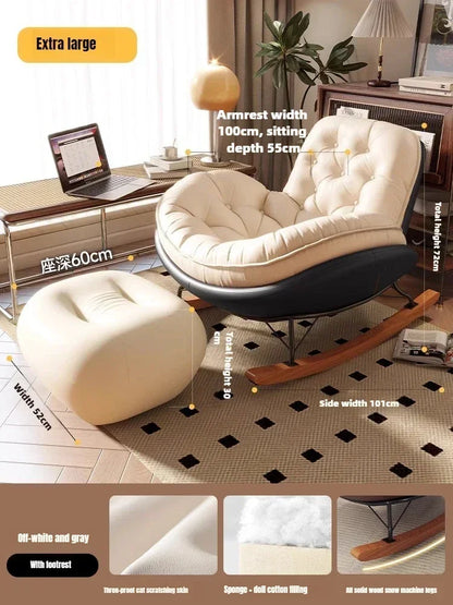 Simple Penguin Rocking Chair,Balcony Sofa,Home Leisure Chair,Living Room Honeycomb Lazy Leisure Rocking Chair Recliner Chairs