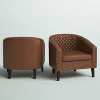 For Modern Tufted Upholstered Armchair Living Room Leisure Chair Single Sofa Chair Balcony Bedroom Study Room Barrel Club Chair