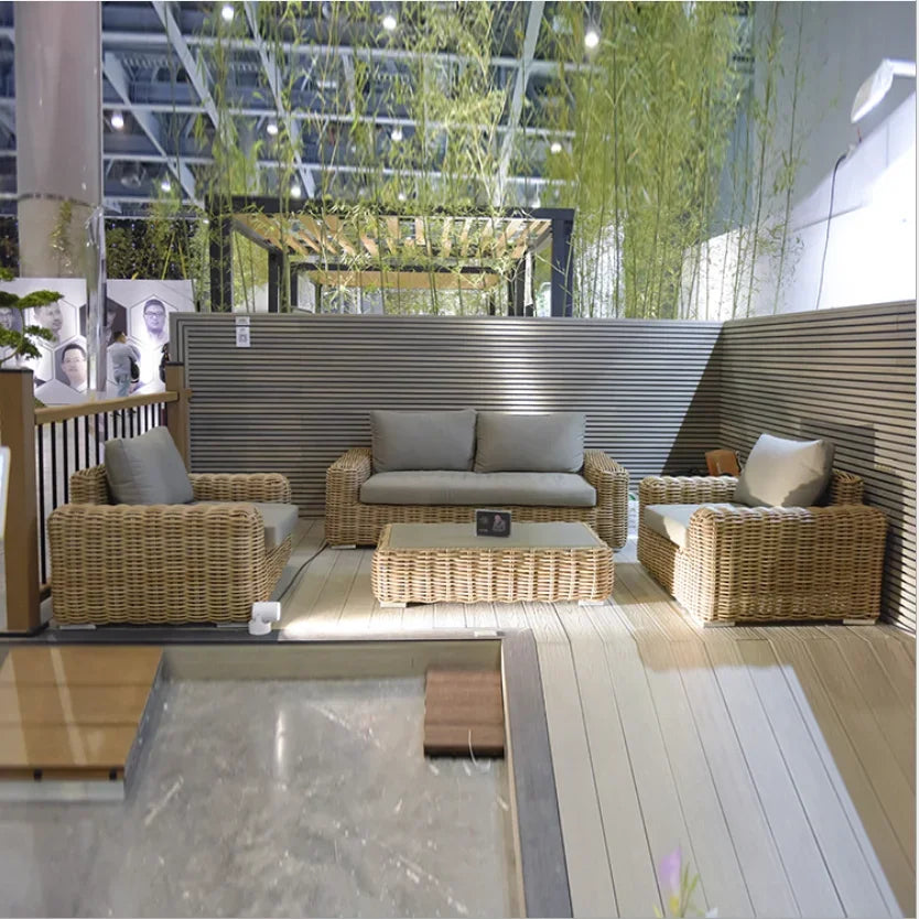 Furniture  new arrival hot sale luxury outdoor Furniture Set for hotel villas Garden park patio balcony wicker rattan sofa set